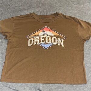 Art Class Brown Short Sleeve Tee with Graphic Design